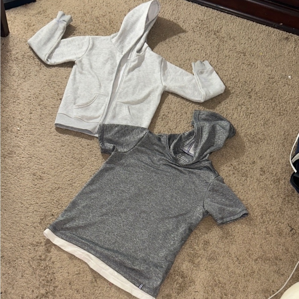 Boston Traders Kids' Gray and White Hoodies